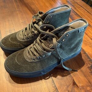 Vans Men's Corduroy High-Top Sneakers in Dark Green